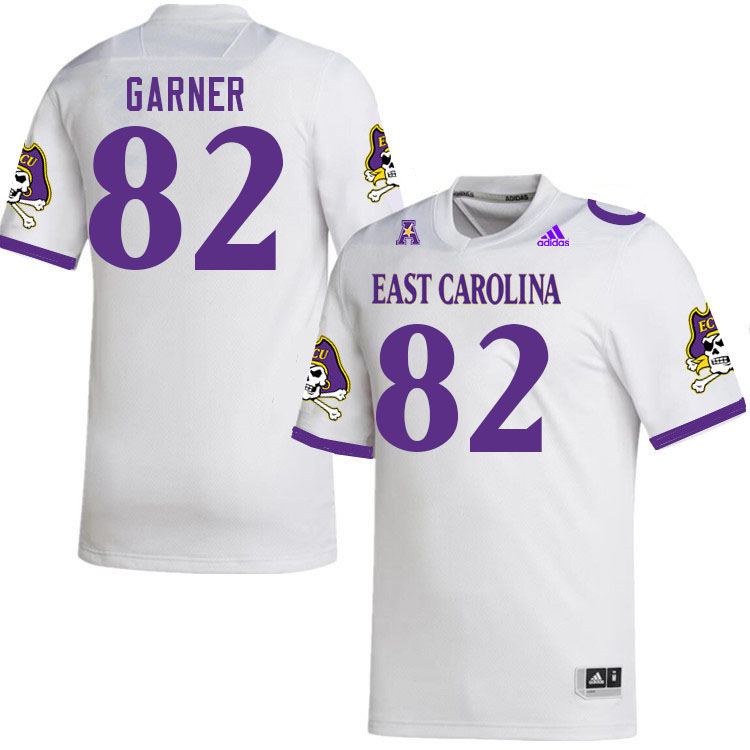 Men #82 Jarett Garner ECU Pirates 2023 College Football Jerseys Stitched-White - Click Image to Close